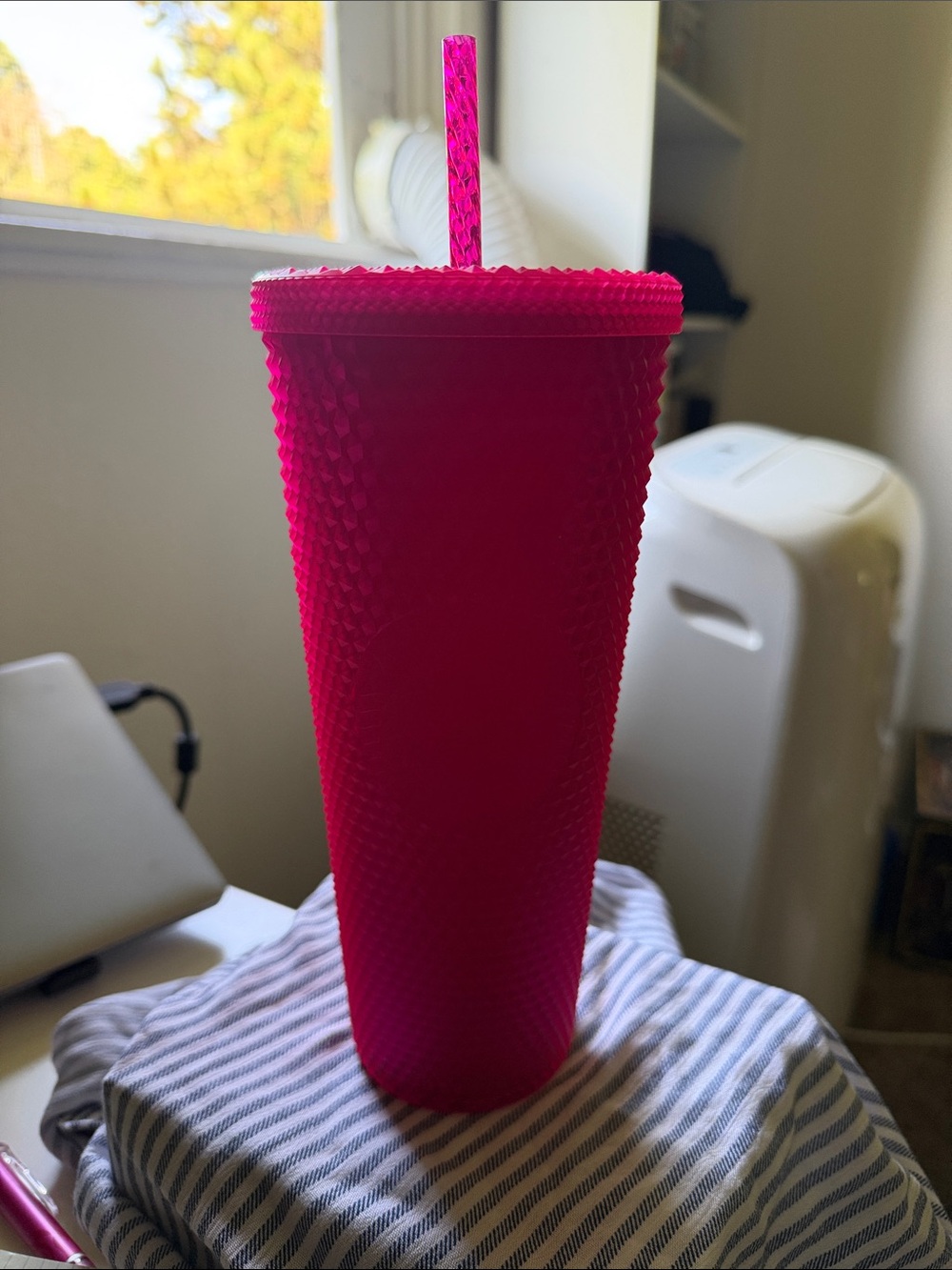 Starbucks Hot Pink Studded Reusable Tumbler with Straw